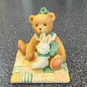 Adorable Bear and Bunny Figurine